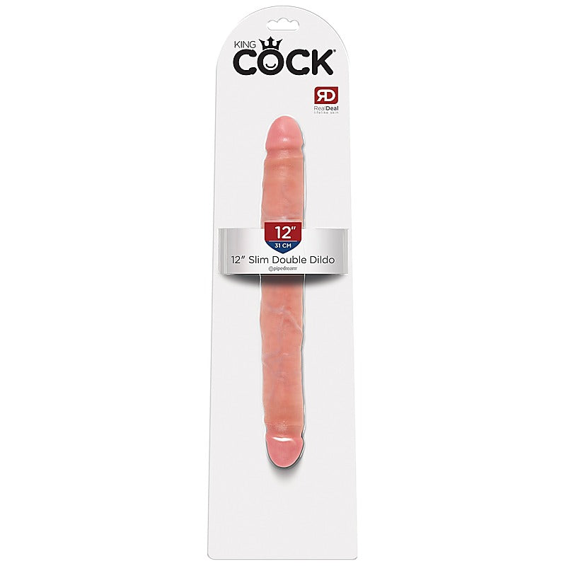 King Cock 12 inch Slim Double Ender Realistic Dildo - Double Ender