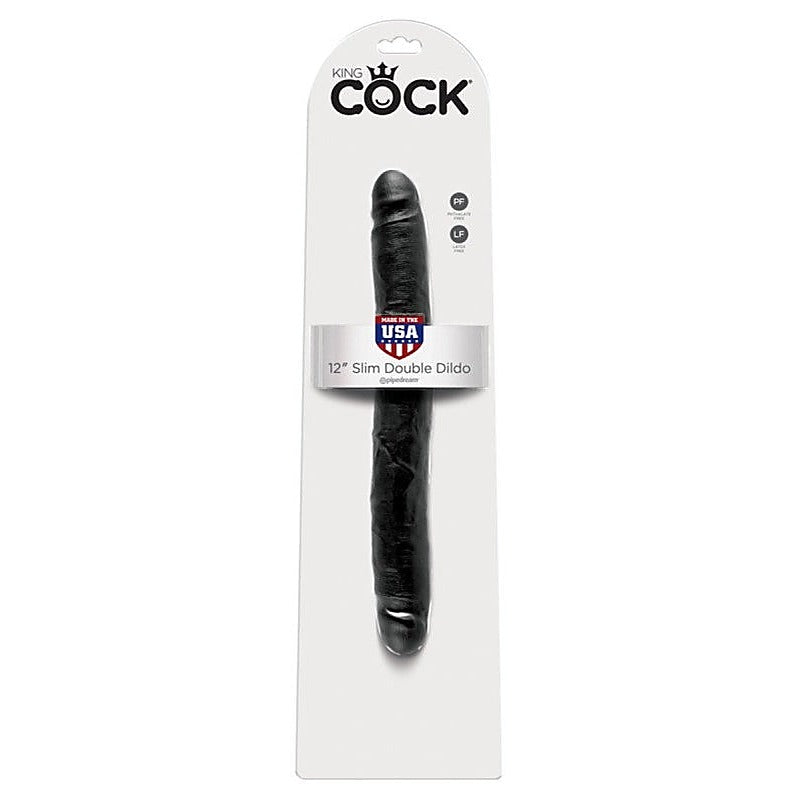 King Cock 12 inch Slim Double Ender Realistic Dildo - Double Ender
