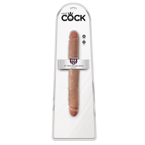 King Cock 12 inch Slim Double Ender Realistic Dildo - Double Ender