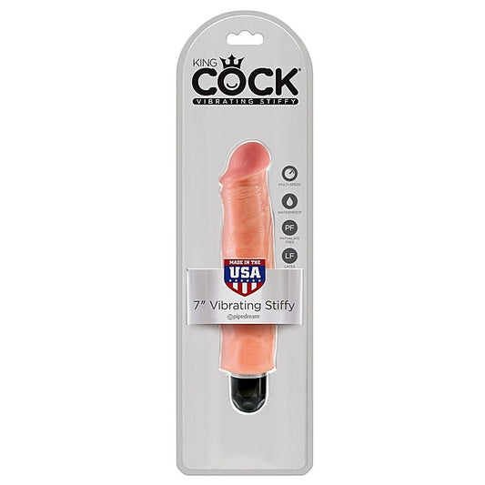 King Cock Vibrating Stiffy Realistic & Body-Safe Dildo Flesh - Vibrating Dildos