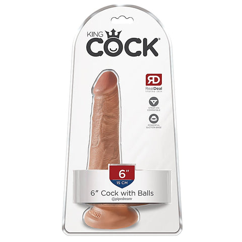 King Cock 6 Inch Suction Cup Realistic Dildo - Realistic Dildos