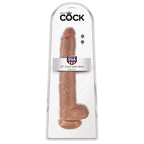 King Cock 14 Inch Realistic Cock with Balls - Realistic Dildos