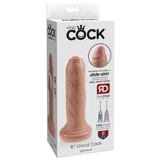 King Cock Uncut Lifelike with Foreskin Realistic Dildo Flesh