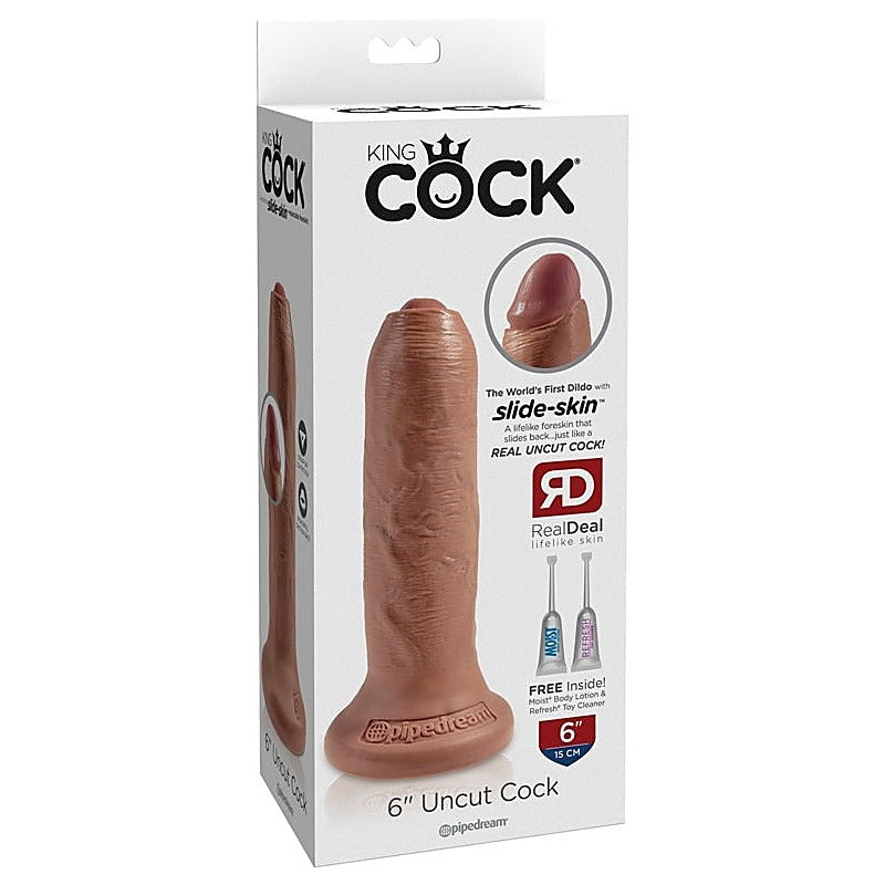 King Cock Uncut Lifelike with Foreskin Realistic Dildo - Realistic Dildos