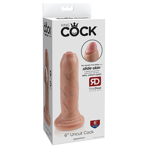 King Cock Uncut Lifelike with Foreskin Realistic Dildo - Realistic Dildos
