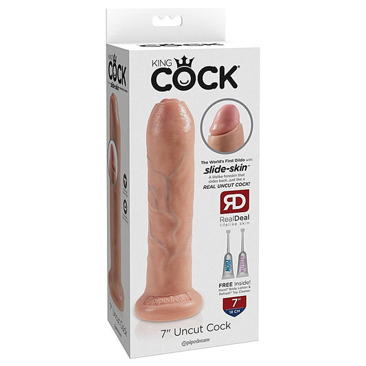 King Cock Uncut Lifelike with Foreskin Realistic Dildo Flesh