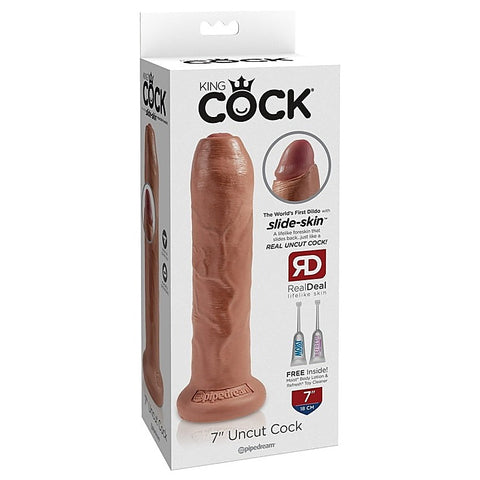 King Cock Uncut Lifelike with Foreskin Realistic Dildo - Realistic Dildos