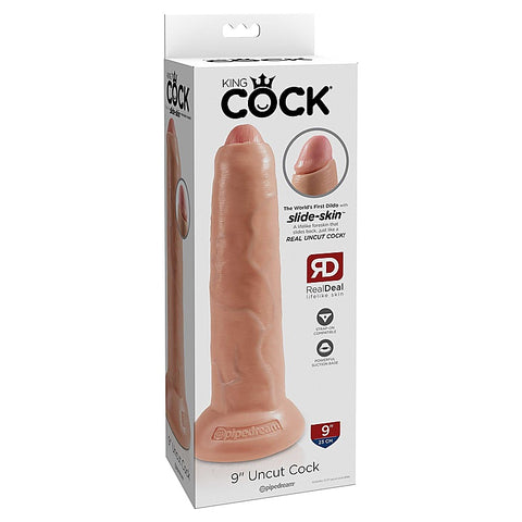 King Cock Uncut Lifelike with Foreskin Realistic Dildo - Realistic Dildos