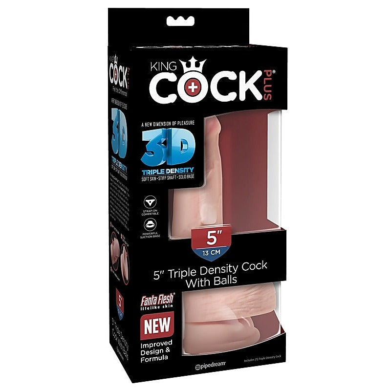 King Cock Plus Triple Density Realistic Cock with Balls - Realistic Dildos
