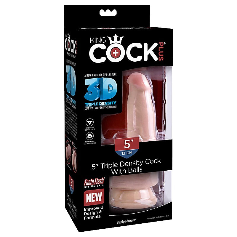 King Cock Plus Triple Density Realistic Cock with Balls - Realistic Dildos