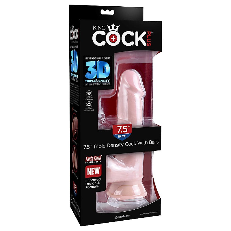 King Cock Plus Triple Density Realistic Cock with Balls - Realistic Dildos