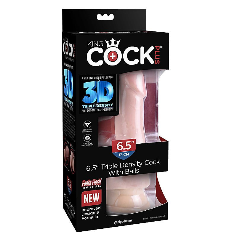 King Cock Plus Triple Density Realistic Cock with Balls - Realistic Dildos