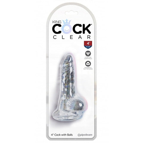 King Cock Clear Realistic Cock with Balls - Realistic Dildos