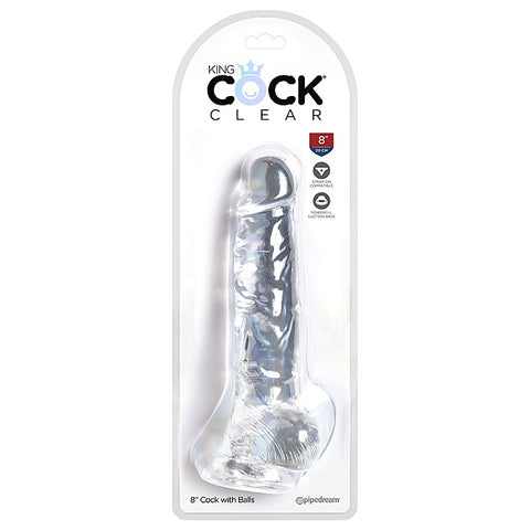 King Cock Clear Realistic Cock with Balls - Realistic Dildos