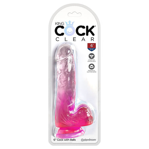 King Cock Clear 6 Inch Cock with Balls by Pipedream Products - Realistic Dildos