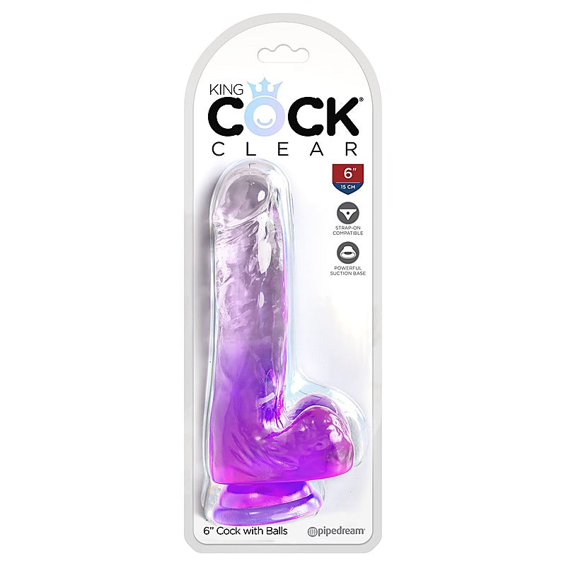 King Cock Clear 6 Inch Cock with Balls by Pipedream Products - Realistic Dildos