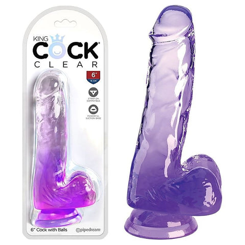 King Cock Clear 6 Inch Cock with Balls by Pipedream Products - Realistic Dildos