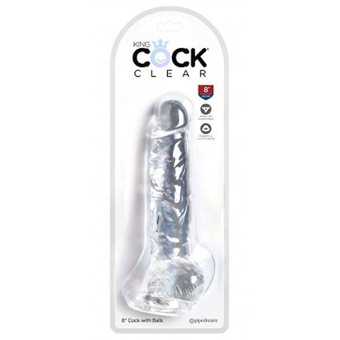 King Cock Clear Realistic Cock with Balls - Realistic Dildos