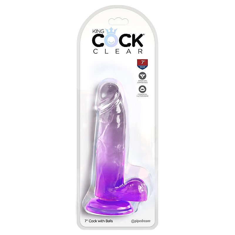 King Cock Clear 7 Inch Cock with Balls by Pipedream Products - Realistic Dildos