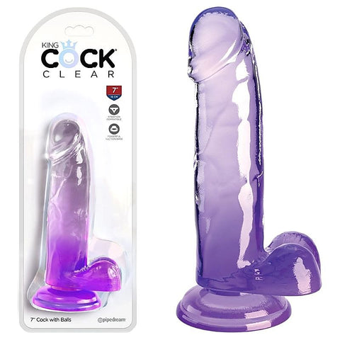 King Cock Clear 7 Inch Cock with Balls by Pipedream Products - Realistic Dildos
