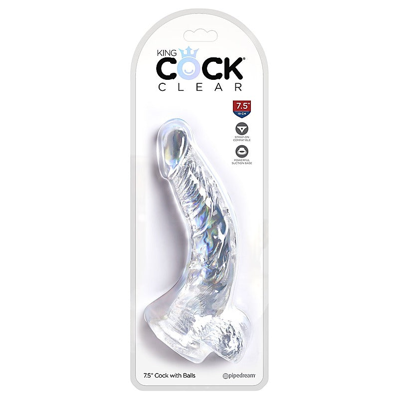 King Cock Clear Realistic Cock with Balls - Realistic Dildos