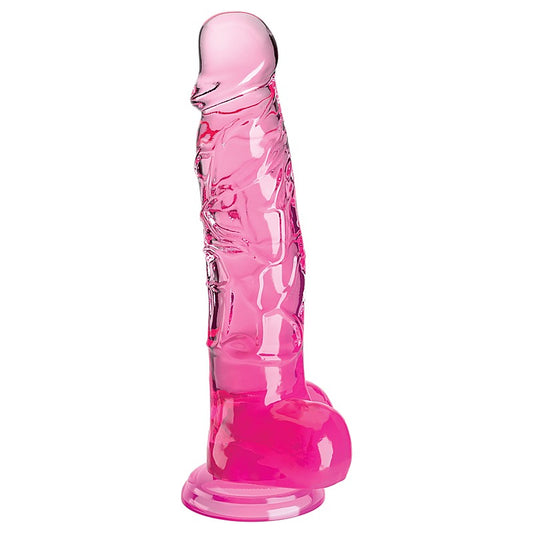 King Cock Clear 8 inch Realistic Dong with balls