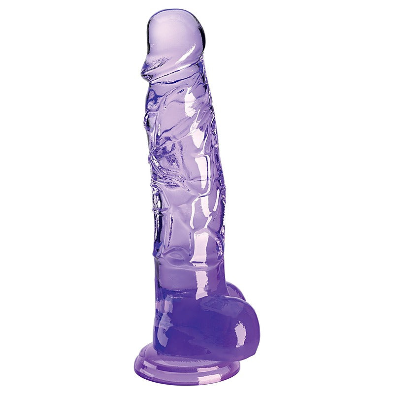 King Cock Clear 8 Inch Realistic Dong with Balls - Realistic Dildos