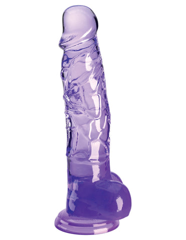 King Cock Clear 8 inch Realistic Dong with balls - Realistic Dildos