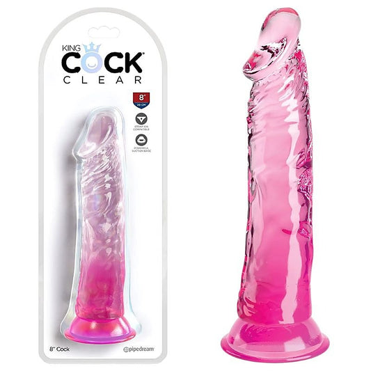 King Cock Clear 8 Inch Realistic Pleasure Dildo