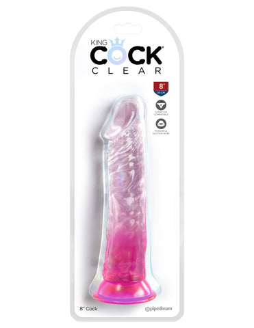 King Cock Clear 8 Inch Realistic Pleasure Dildo - Realistic Dildos