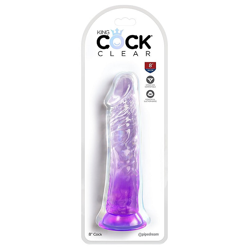 King Cock Clear 8 Inch Realistic Pleasure Dildo - Realistic Dildos