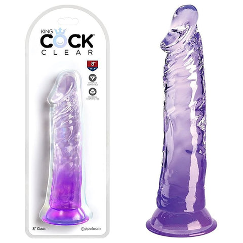 King Cock Clear 8 Inch Realistic Pleasure Dildo - Realistic Dildos