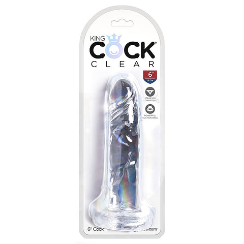King Cock Clear Realistic Cock With Suction Cup Base - Realistic Dildos