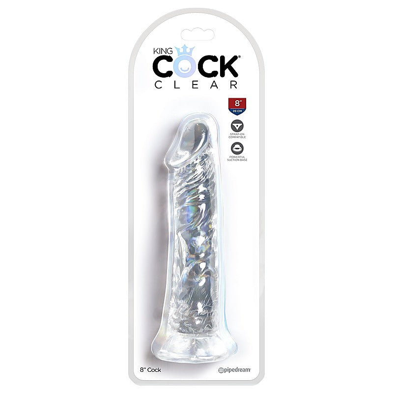 King Cock Clear Realistic Cock With Suction Cup Base - Realistic Dildos