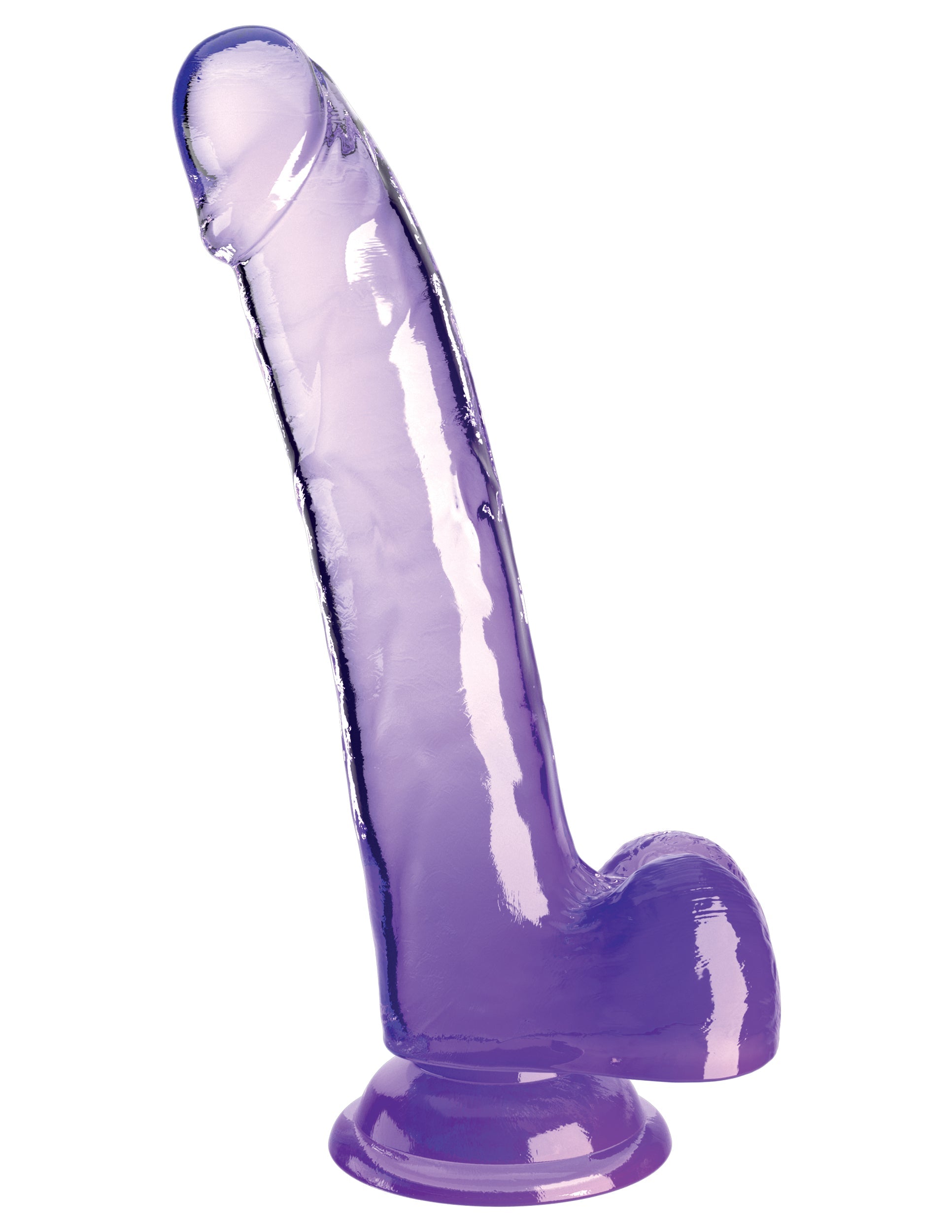 King Cock Clear 9 inch Realistic Cock with Balls Realistic Dildos