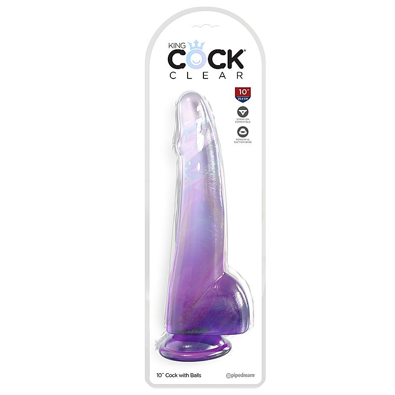King Cock Clear 10 Inch with Balls by Pipedream Products - Realistic Dildos