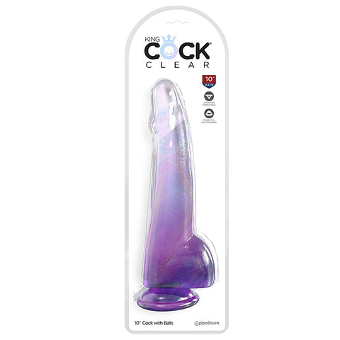King Cock Clear 10 Inch with Balls by Pipedream Products - Realistic Dildos