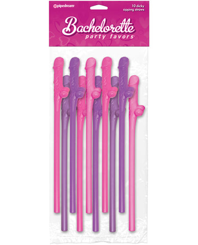 Pipedream Bachelorette Party Dicky Sipping Straws 10 Pack - Sex Games, Coupons and Tricks