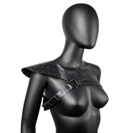 BDStyle One Shoulder Fetish Play Chest Harness Cuffs And Restraints
