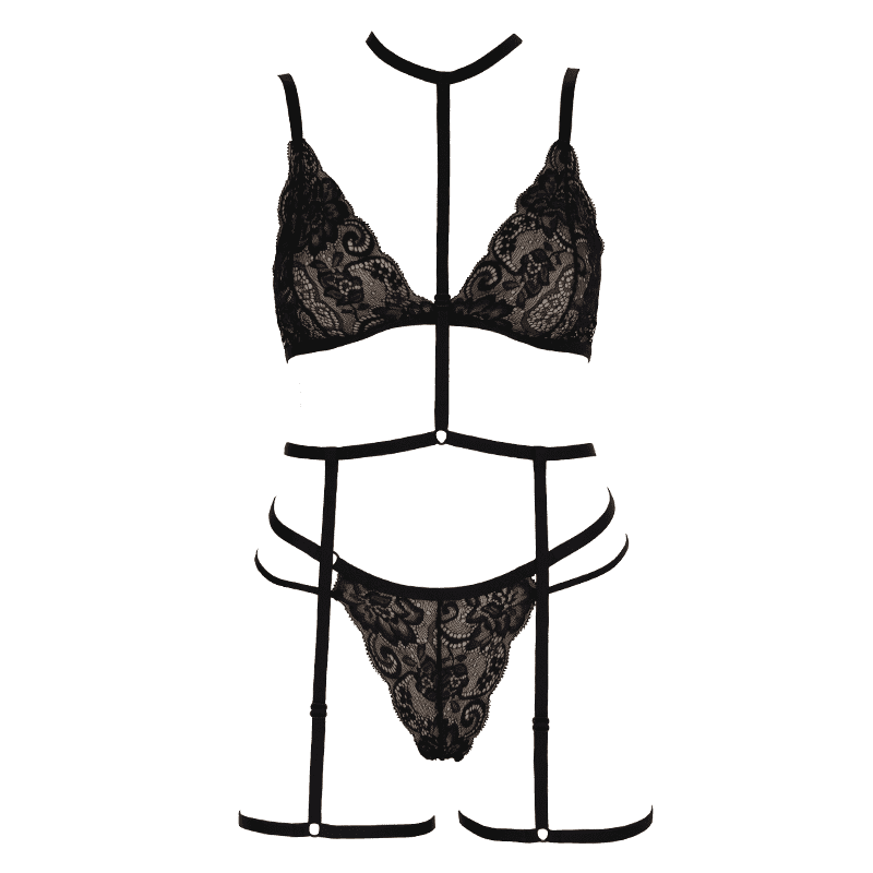 Muse Soft Cup Lace Triangle Womens Bralette Black Default Title Her Fetish