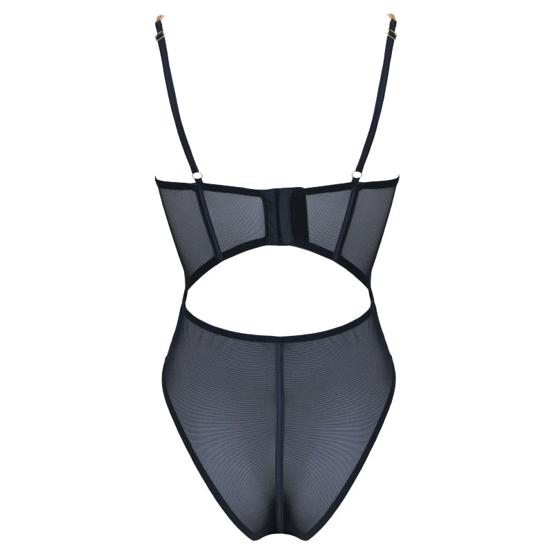 Muse Lingerie Sexy Soft Black Mesh Womens Bodysuit Her Fetish