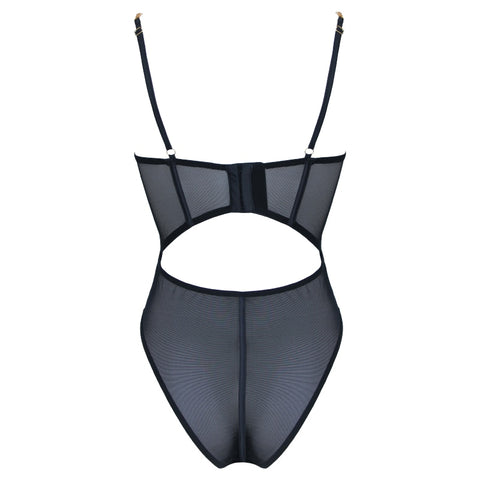Muse Lingerie Sexy Soft Black Mesh Womens Bodysuit - Her Fetish