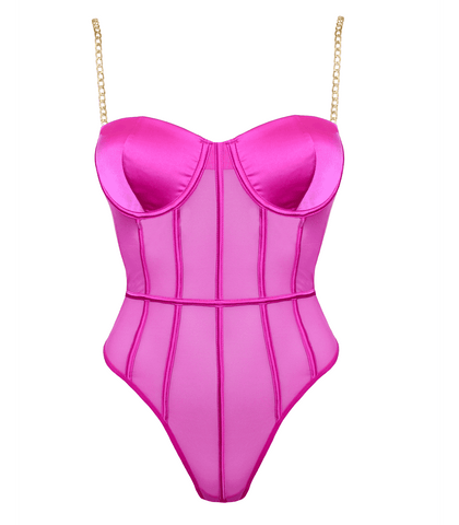 Muse Lingerie Soft Pink Mesh Sexy Womens Bodysuit - Her Fetish