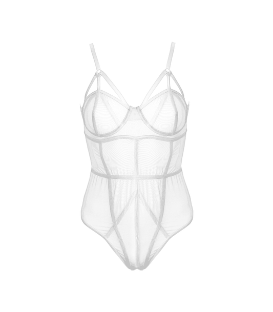 Muse Lingerie BDSM Play Sexy Womens Bodysuit White - Her Fetish
