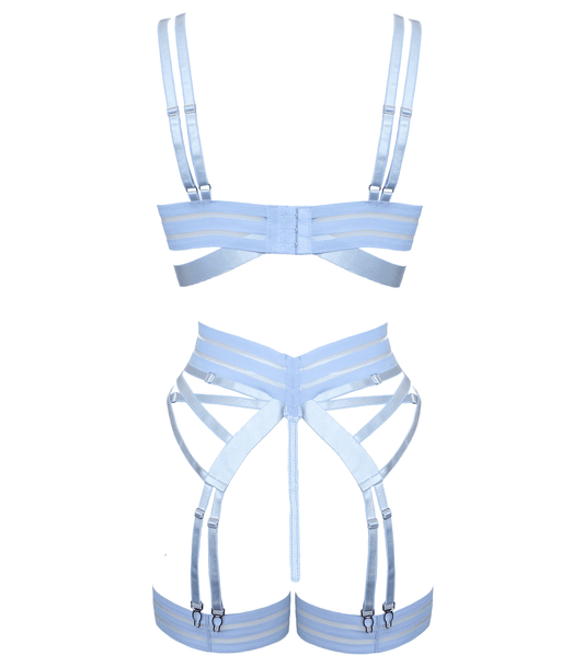 Muse Fetish Play Sexy Womens Lingerie Set Blue Her Fetish