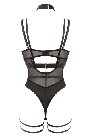 Muse Lingerie 3 Piece Bodysuit With Elastic Brace Top - Her Fetish