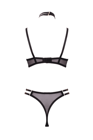 Muse Lingerie 3 Piece Peek a Boo Bra and Panty Set - Her Fetish