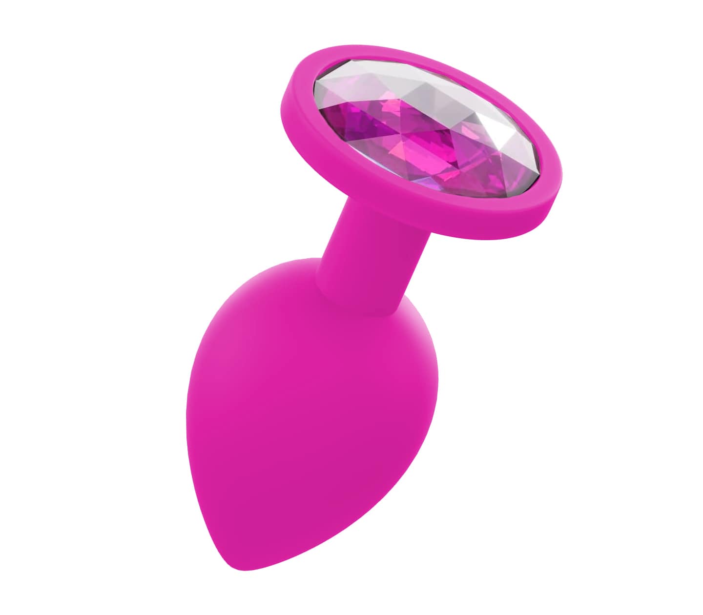 Love In Leather Silicone Butt Plug With Gem Pink Butt Plugs