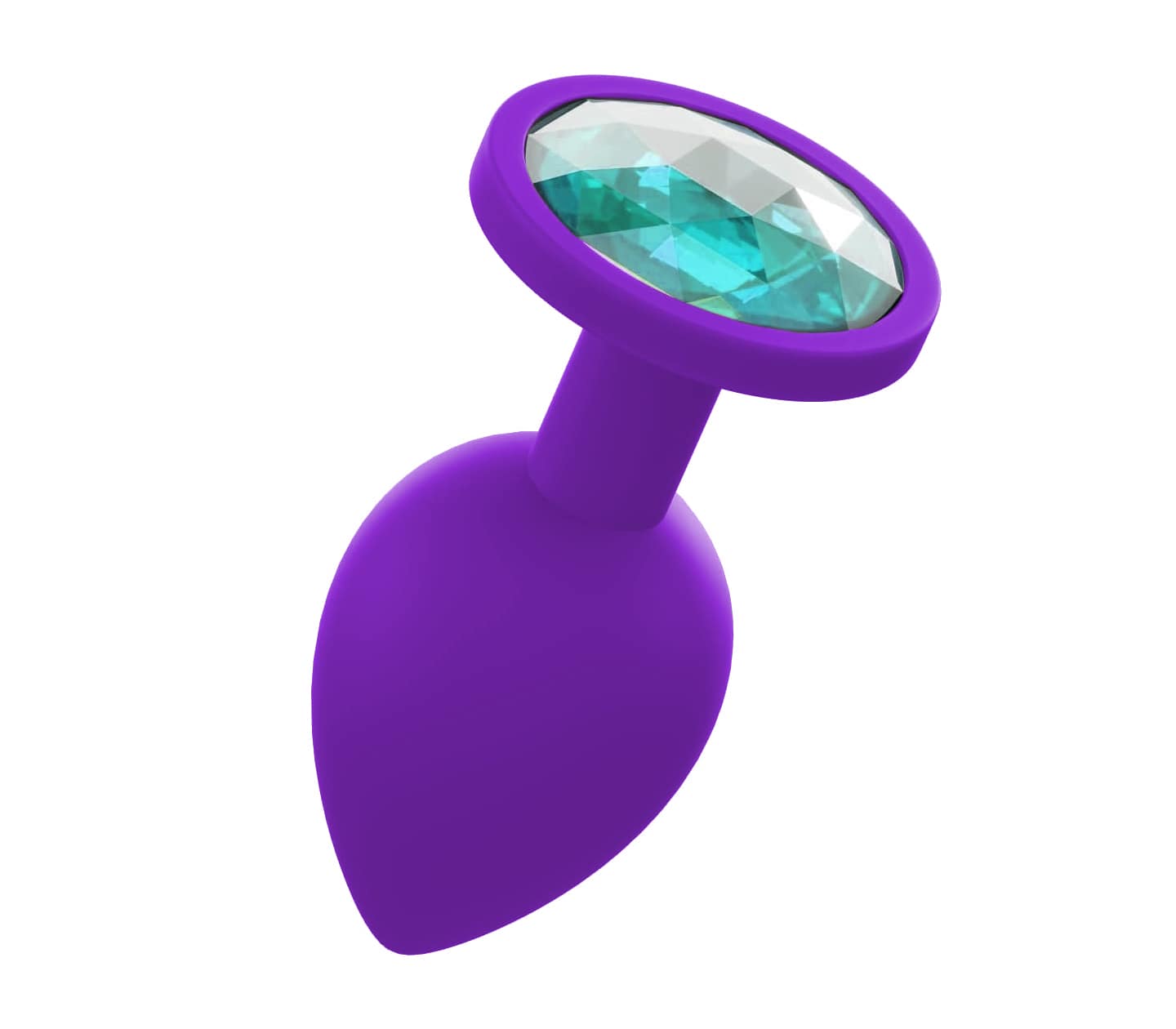 Love In Leather Premium Silicone Anal Plug With Gem Purple Small Butt Plugs
