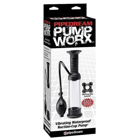 Pump Worx Vibrating Waterproof Suction Cup Penis Pump - Pumps, Extenders and Sleeves